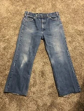 Vintage 90s Levi's 517 Jeans 36x27 Actual Size Blue Denim Orange Tab READ!