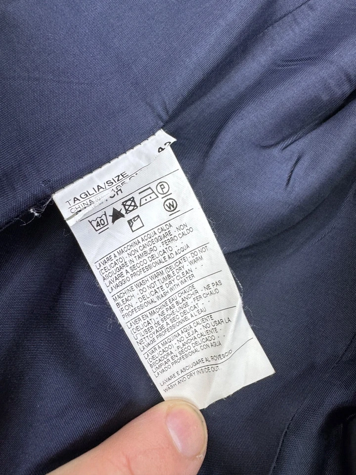 Blazer United Colors Of Benetton Mujer 6 EE. UU. 42 UE Azul Marino Seda Abrigo Deportivo Foto 4 de 4