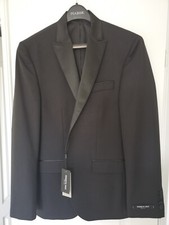 KENNETH COLE NEW YORK BLACK PIN DOT SLIM FIT DINNER TUXEDO JACKET 38R