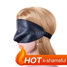 PU Leather Half Face Hood Roleplay Eye Patch Blindfold Binding Slaver mask