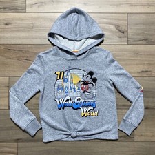 Disney Parks Womens Walt Disney World  71 Mickey Mouse Crop Hoodie XS Gray