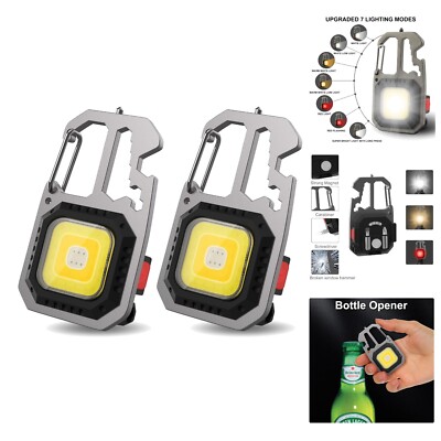 Portable Mini LED Work Light Key Ring Torch 7 Modes 800 Lumen Rechargeable In...