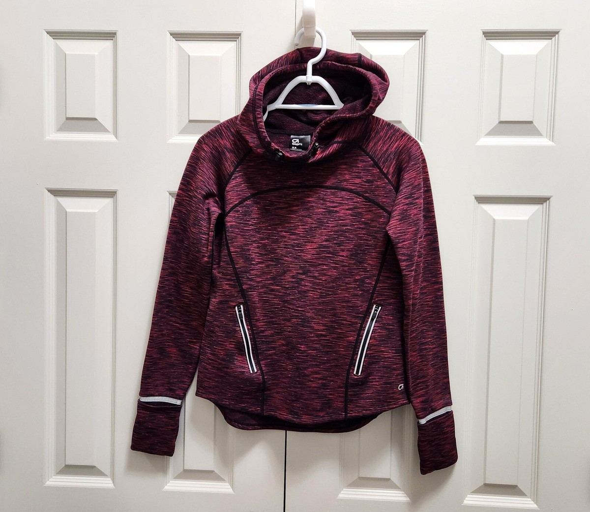 Women's Gap Fit Heather Maroon Long Sleeve Fleece Hoodie Pullover