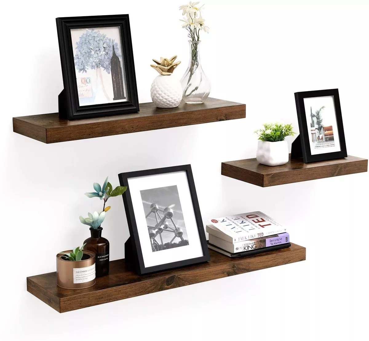 Reclaimed Chunky Natural Wooden Floating Charred RUSTIC SHELVES 60