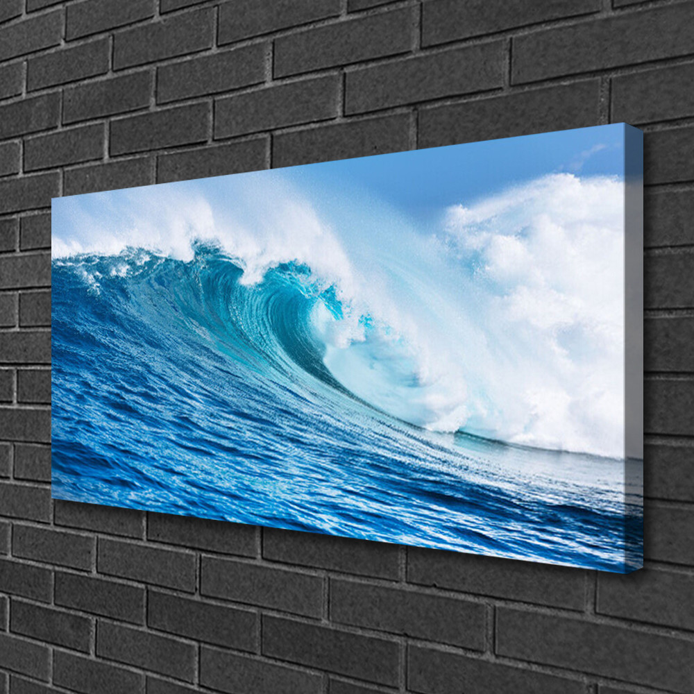 Tableau impression sur toile 100x50 cm nature vague pour décoration murale
