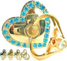 Heart Shaped Clear Purple Blue Universal 360 Smartphone Phone Holder and Stand