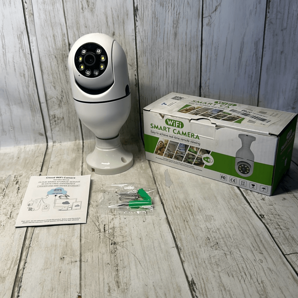 Wifi Smart Bulb Security Camera Two way Voice Motion Pan & Tilt-image