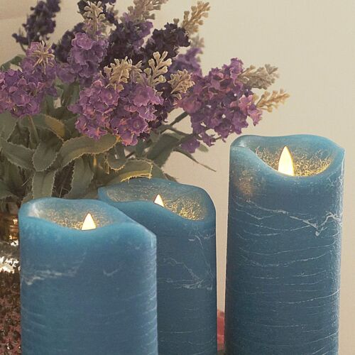 3 Pack Real Wax Flameless Candles Battery Operated LED Pillar Flickering Real... - Picture 3 of 6