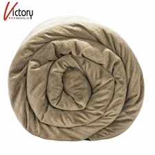 New BlanQuil Quilted Weighted Blanket (Taupe 20lb) W/ Removable Cover
