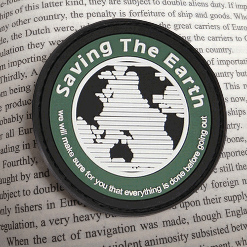 SAVING THE EARTH 3D PVC PATCHES USA ARMY BADGE HOOK LOOP PATCH - Picture 2 of 5