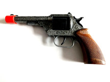 Giocattoli Vintage Metal Permanent Orange Plastic Tip Toy Gun Made In Italy