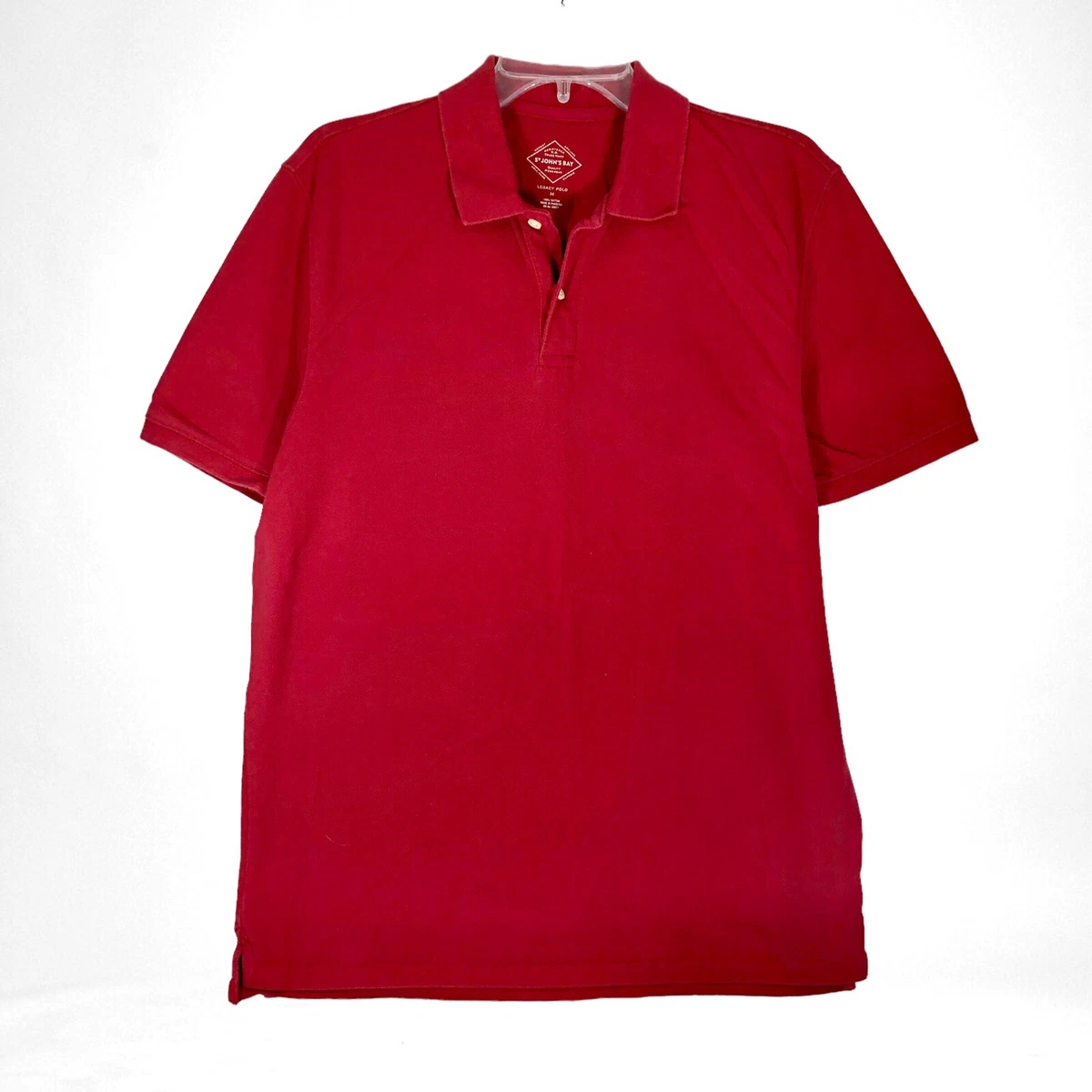 St Johns Bay Legacy Polo Shirt Sz M Red eBay