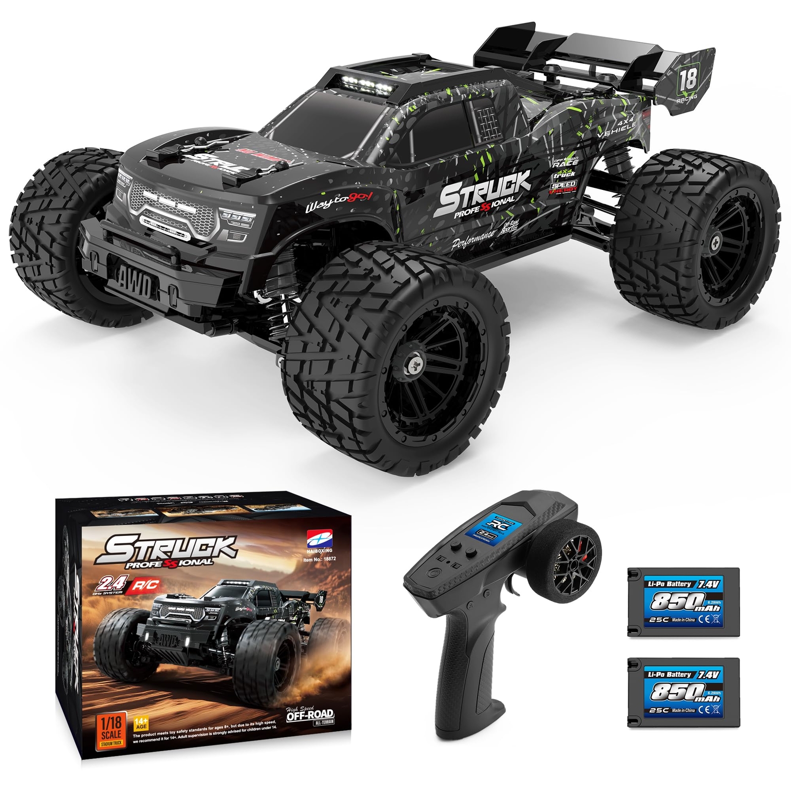 1/14 Brushless RC Cars for Adults Fast 50+ Mph, RC Trucks 4X4 Offroad Waterproof