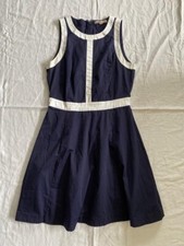 Banana Republic Women's Size 8 Navy and White Cocktail Formal A-line Dress