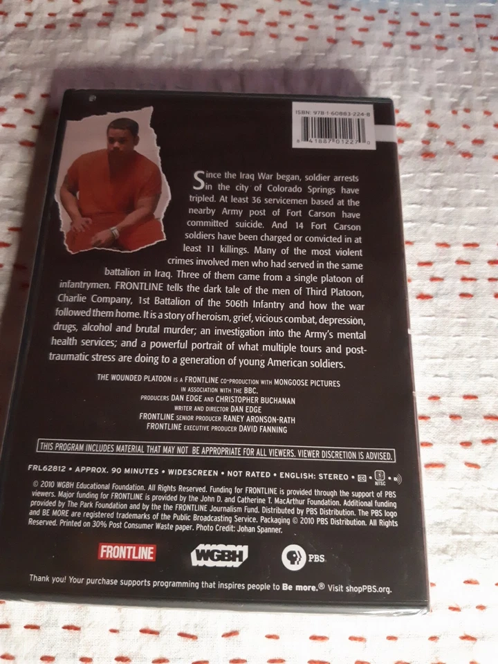 FRONTLINE .THE WOUNDED PLATOON. 2010.Dvd.Brand.New,Sealed.Reg 1 - Image 2 of 3