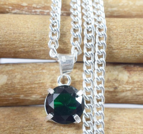 6.35 Ct Natural Round Green Tsavorite Garnet Gemstone Certified Pendant SEE VDO - Picture 3 of 7