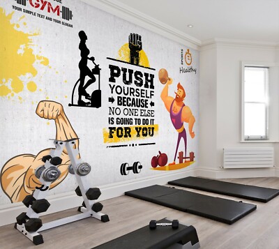 3D Gym Exercise ZHUA5693 Wallpaper Wall Murals Removable Self-adhesive Amy