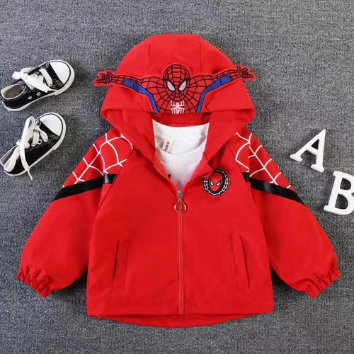 Spiderman Windbreaker Jacket Boys Childrens Hooded Thin Jacket Christmas Gifts - Picture 9 of 31