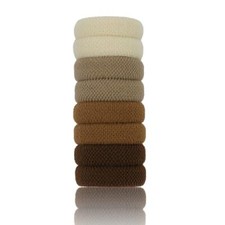 Soft Pony Holders, Elastics Hair Bands for Thick or Curly Hair, Big Brown