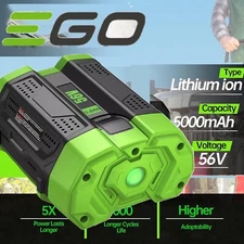 Battery For EGO 56V Lithium-Ion 5.0Ah Power+ Tool BA2800 BA2800T BA4200 BA4200T