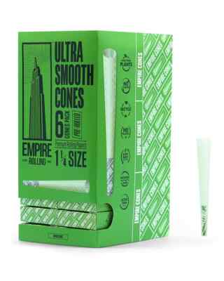Empire Rolling Ultra Smooth 1 1/4 Size Green Cones Box 24 Packs (6 Cones pack)
