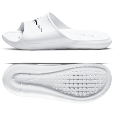 Nike Victori One White/Black CZ5478-100 Men's Shower Slides | eBay