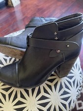 Rag Bone Black Leather Harrow Ankle Boots Size 37/6.5 US