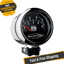Auto Meter 2897 Traditional Chrome 3-34 Pedestal Tachometer Gauge 0-8000 Rpm