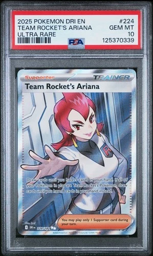 Team Rocket's Ariana 224/182 DRI EN Destined Rivals Ultra Rare PSA 10