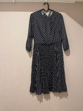 USED PRADA POLKA DOT THREE-QUARTER SLEEVE KNEE-LENGTH DRESS GOOD