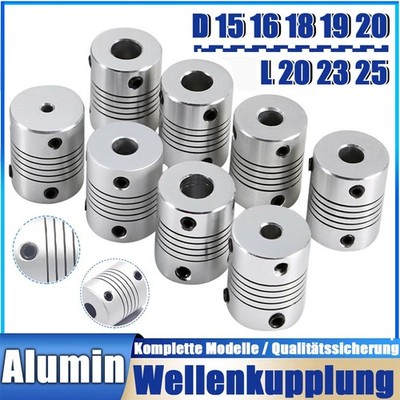 Alu Wellenkupplung Flexibel Loch 2/3/4/5/6/7/8/10/12mm für Motor CNC 3D Drucker