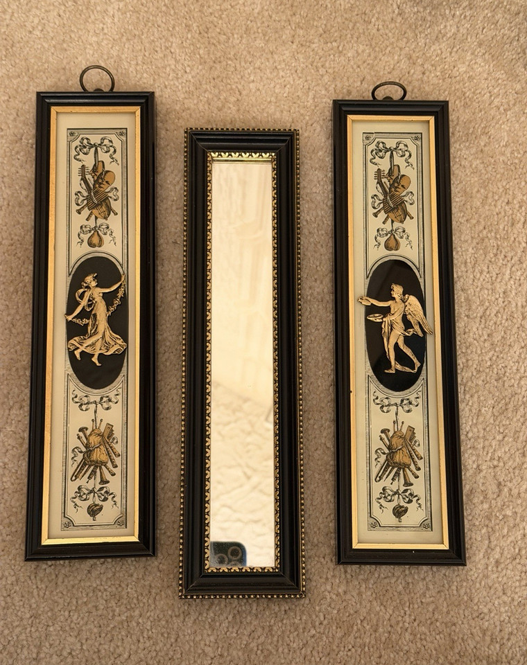 A genuine Sungott Art Studios triptych — a named, collectible mid-century American art brand that serious vintage hunters actually search for.