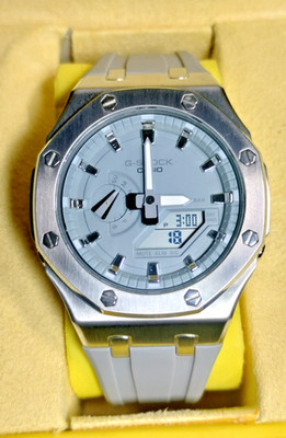 Custom G-Shock AP Royal Oak Casioak GMA2100 Black Silver Mod