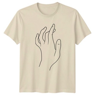 Minimalist Hand Line Art T-Shirt Modern Art Ästhetisch Geburtstag Geschenk