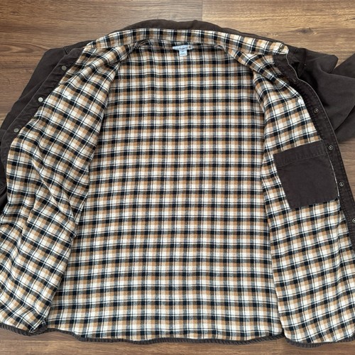 Carhartt Shirt Jacket Men’s 2XL Regular Brown Canvas Flannel Lined 100590 201 - Picture 7 of 11