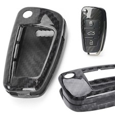 Real Carbon Fiber Car Remote Key Cover Shell Case For Audi A3 A4 A6 Tt R8