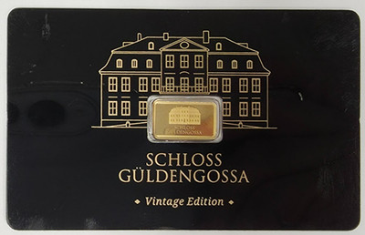 約0.3g金箔 含有率　金95%銀5% Geiger Schloss Guldengossa Vintage Edition .9999 Fine Gold Bar .5