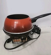 Vintage Oster Electric Fondue Set  Model 701-01A  Gold, Midcentury Style Works ￼