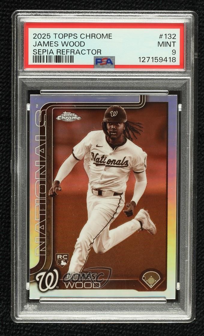 2025 Topps Chrome Sepia Refractor James Wood #132 Rookie RC 1f3j