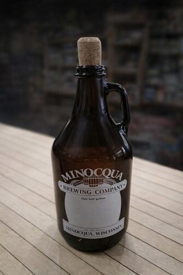 Minocqua Brewing Company Amber Glass Growler Half Gallon Jug Wisconsin