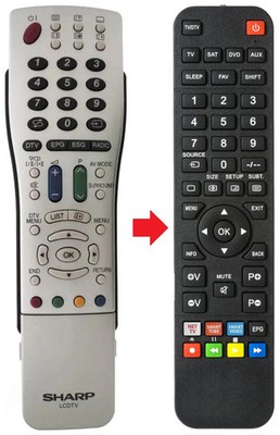 Fernbedienung passend für SHARP LC37BT8E | LC37GD8E | RRMCGA472WJSA