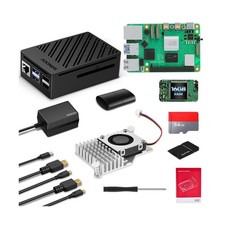 Starter Kit for Raspberry Pi 5 16GB RAM with Active Cooler,27W 5.1V5A Pi 5 Po...