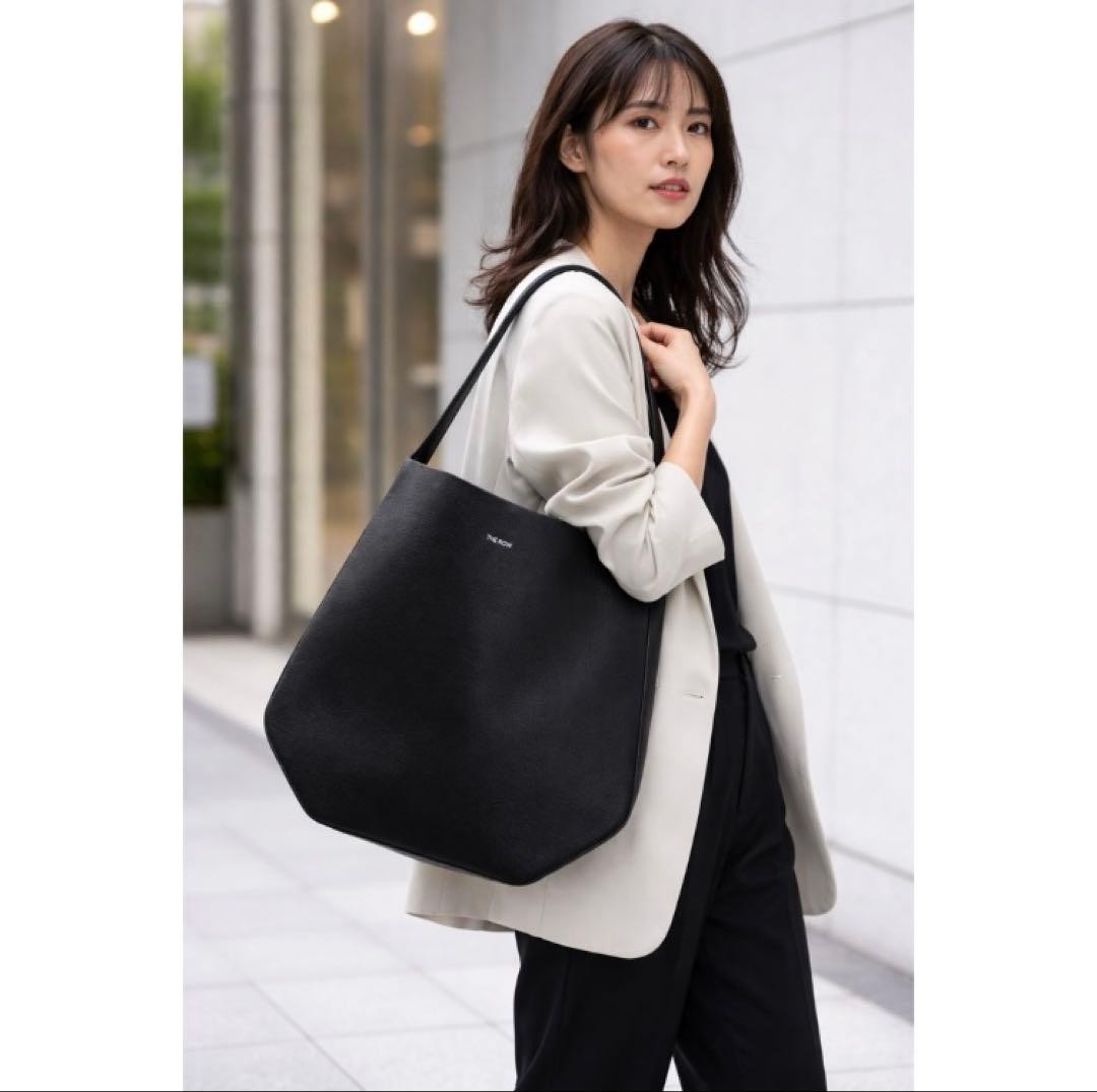 バッグ the row park mid black used THE ROW Large Park Tote Leather Black Tote | eBay