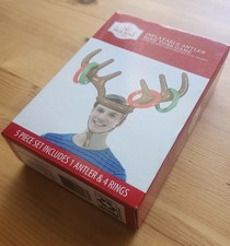 Holiday Time Reindeer Ring Toss Game Christmas Inflatable 5pc Antler  Rings