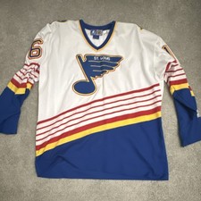 Starter St. Louis Blues Brett Hull NHL Jersey XL White Blue Red Yellow