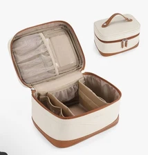 Telena Large Makeup Bag, Travel Toiletry Bag for Women, Vegan Leather Makeup Org