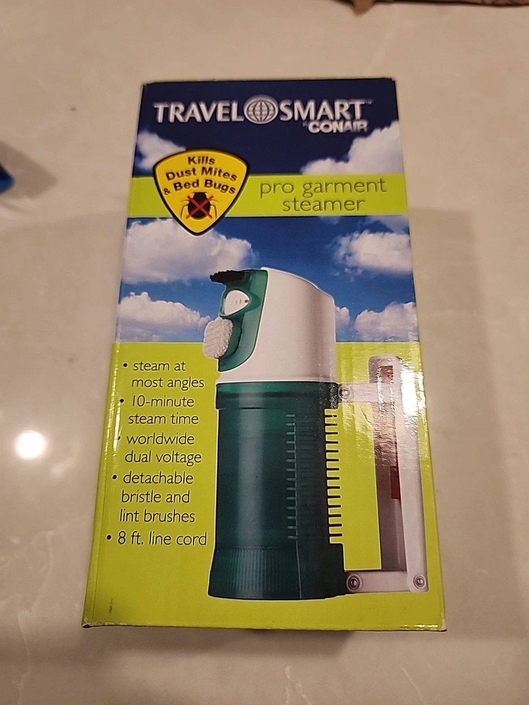 Conair Travel Smart Pro Garment Steamer Kills Dust Mites/Bed Bugs Green
