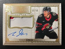 23-24 The Cup Hockey Splendor Rookie Patch Auto SP-RG Ridly Greig #/49