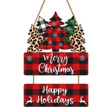 Christmas Decorations Indoor Door Buffalo 18 x 12 inches, Red