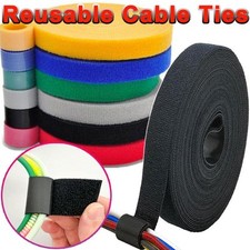 5Meter Reusable Fastening Tape Cable Ties Wrap Double-Sided Hook-and-Loop Cable